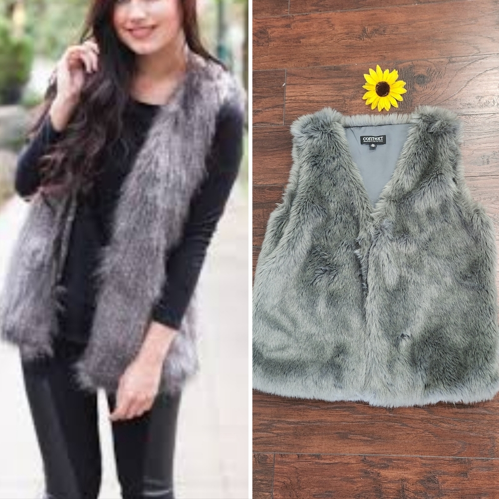 CONTEXT BY LORD AND TAYLOR Faur FUR VEST ♥️ - Picture 2 of 8